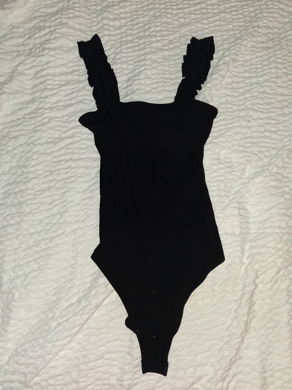 Mango Black Ruffle-Strap Kids One Piece Bodysuit